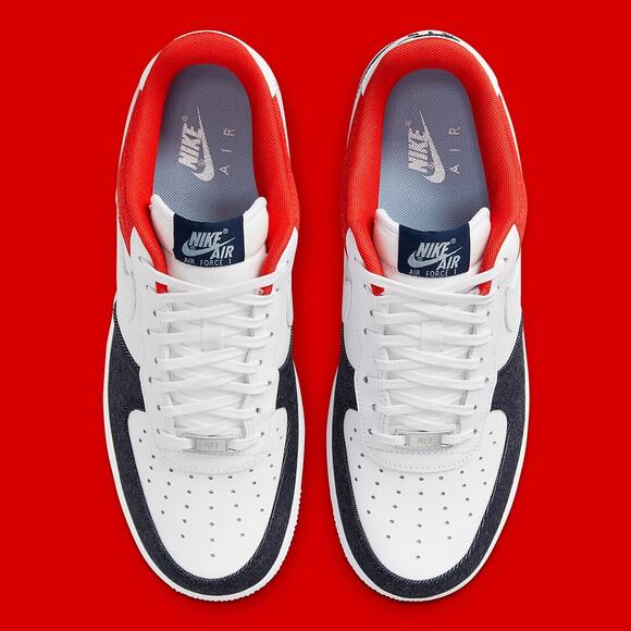 Nike Air Force 1 LV8 (GS) Denim White Blue Red USA Shoes DJ5180 100 - SIZE 5 main image 7